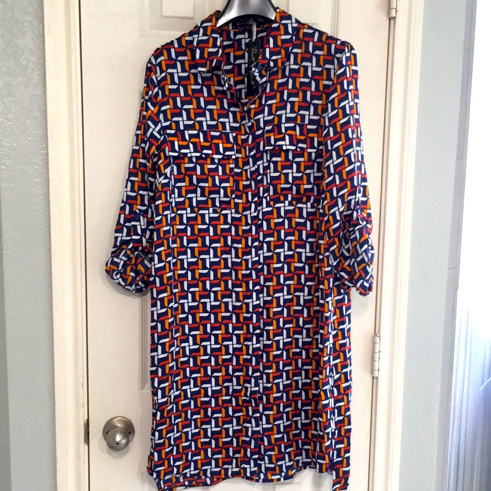 NWT Velvet Heart Button-Down shirt Dress Long Sleeve S